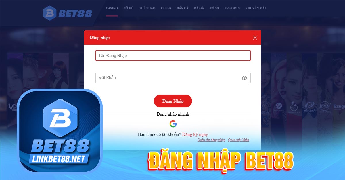 Hướng dẫn đăng nhập BET88